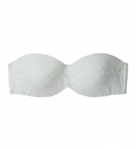 COSTUME GISELA TOP BIKINI BANDEAU FERRETTO SILICONE 2 / 30210 T B WHITE