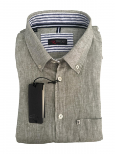 CAMICIA BUGER MISTO LINO BUTTON DOWN GREEN