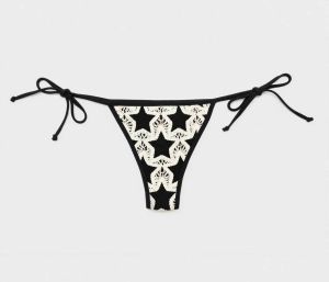 COSTUME GISELA SLIP BIKINI CON LACCETTI 2/30289B NERO+RICAMO
