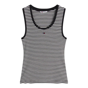 CANOTTA TOMMY DW0DW20673 0AQ RIGHE BIANCO/NERO