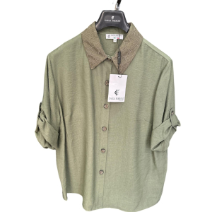 CAMICIA CARLA FERRONI 50193 VERDE CON PIZZO
