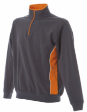 FELPA JRC MEZZA ZIP BARI 989558 GREY/ORANGE