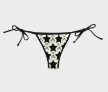 COSTUME GISELA SLIP BIKINI CON LACCETTI 2/30289B NERO+RICAMO