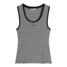 CANOTTA TOMMY DW0DW20673 0AQ RIGHE BIANCO/NERO