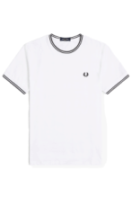 T-SHIRT FRED PERRY TWIN TIPPED M1588V COL. 100 WHITE