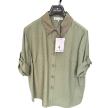 CAMICIA CARLA FERRONI 50193 VERDE CON PIZZO